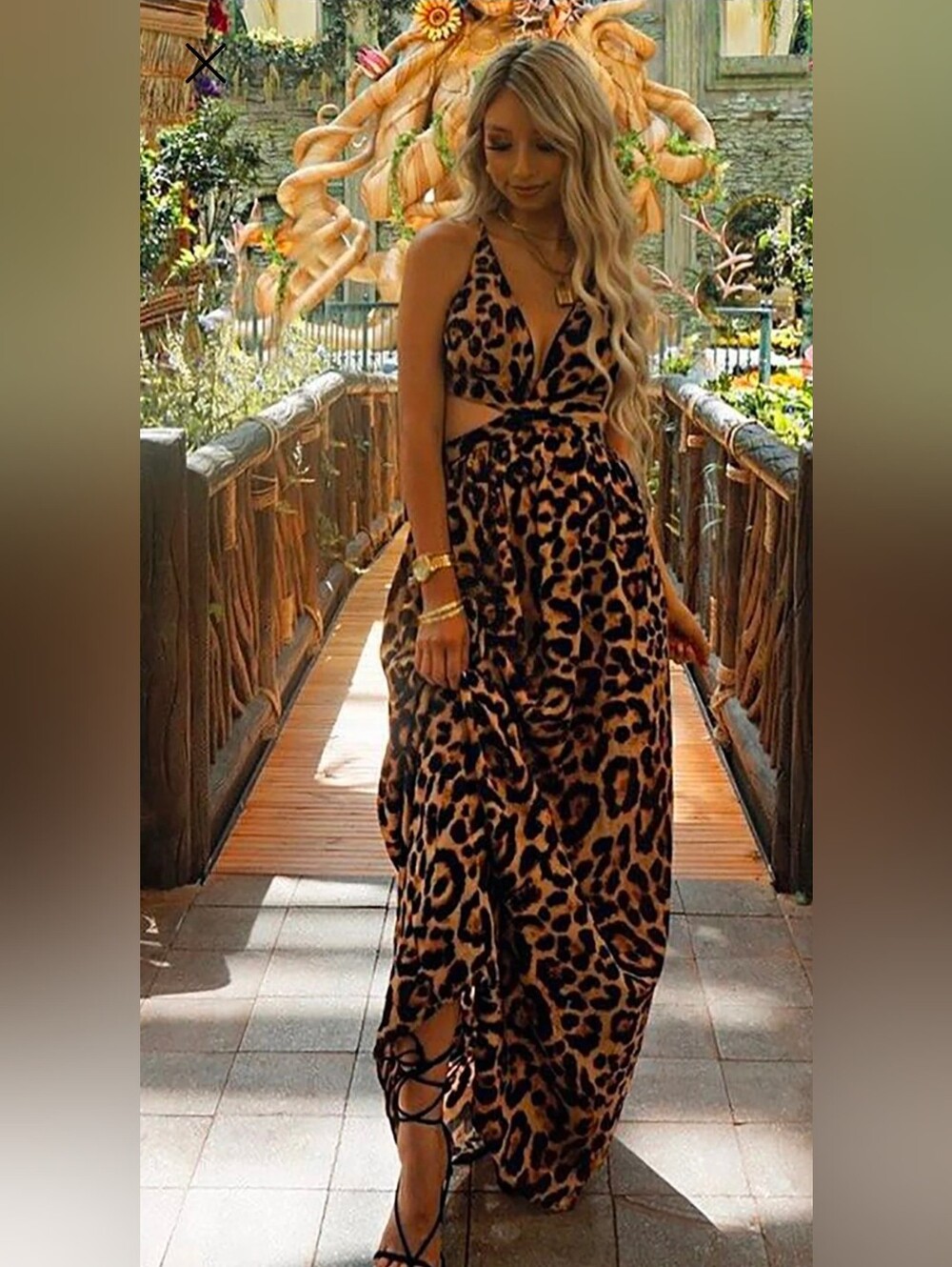 Fashion Nova Leopard Fever Maxi Dress L
